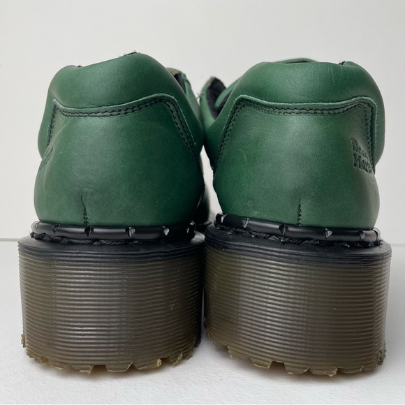 Vintage Dr. Martens England Green Greasy Platform Oxfords UK 7 - Picture 10 of 15
